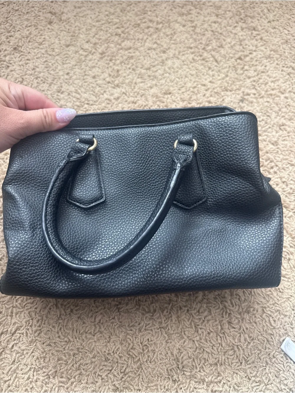 Steve Madden black Pebbled Satchel with Coin Pouch